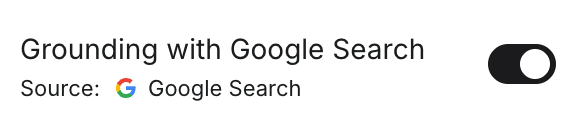 구글 AI 스튜디오 Grounding with Google Search 스위치가 기본으로 켜져 있다